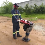 Compactador de Solo 4 tempos 70kg (gasolina) em Operação