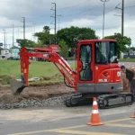 Mini Escavadeira 3600 kg (Diesel) em Uso